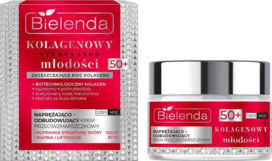 Bielenda Kolagenowy stymulator młodości Naprężająco-odbudowujący krem przeciwzmarszczkowy 50+ 50ml 1