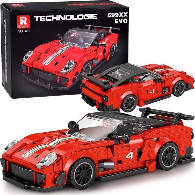 Jokomisiada Klocki techniczne 413-elementów + naklejki Czerwone Sportowe Auto ZA5261 1
