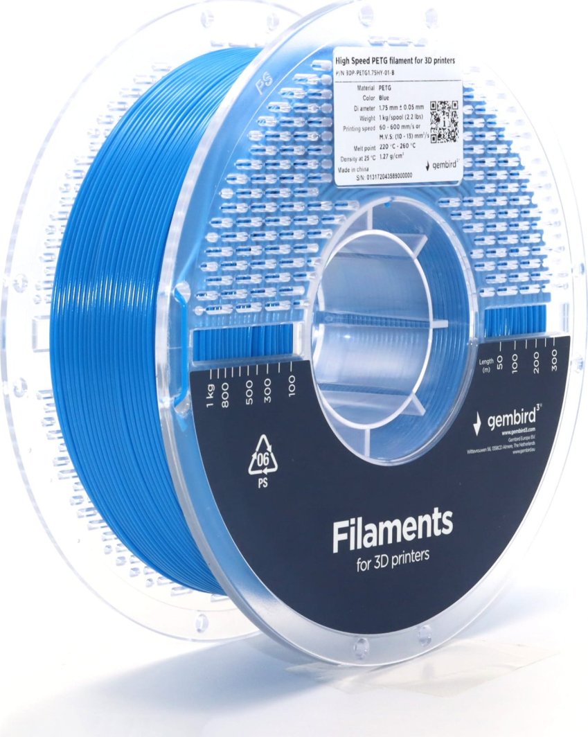 Gembird GEMBIRD Filament PETG High Speed niebieski 1 75 mm 1 kg 1