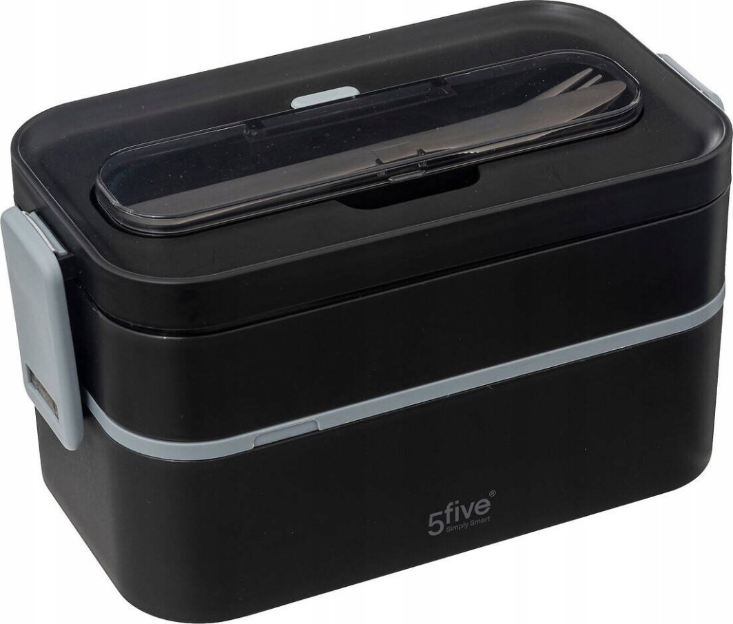 5five Lunch box do pracy, 2 przegródki + sztućce, 1,4 l 1