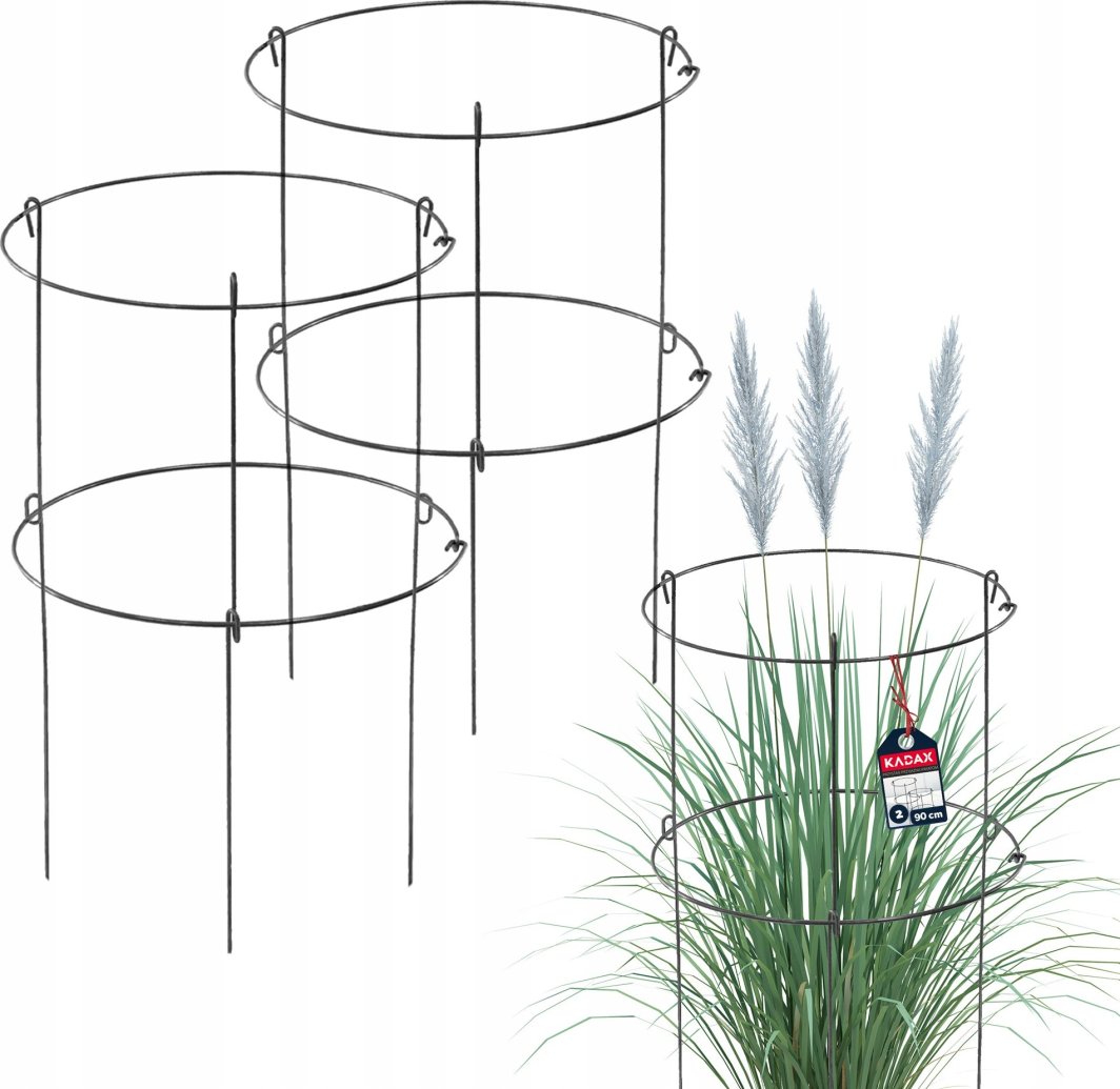 Kadax KADAX Podpora Roślin Kwiatów 90cm Ogrodowa Pierścieniowa Podpórka Stalowa 2szt 1