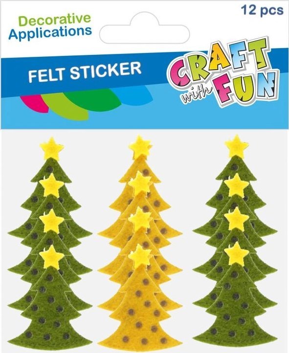 Dekoracja świąteczna Craft with Fun OZDOBA BN FILC CHOINKA 12SZT/2KOL CF 12/144 1