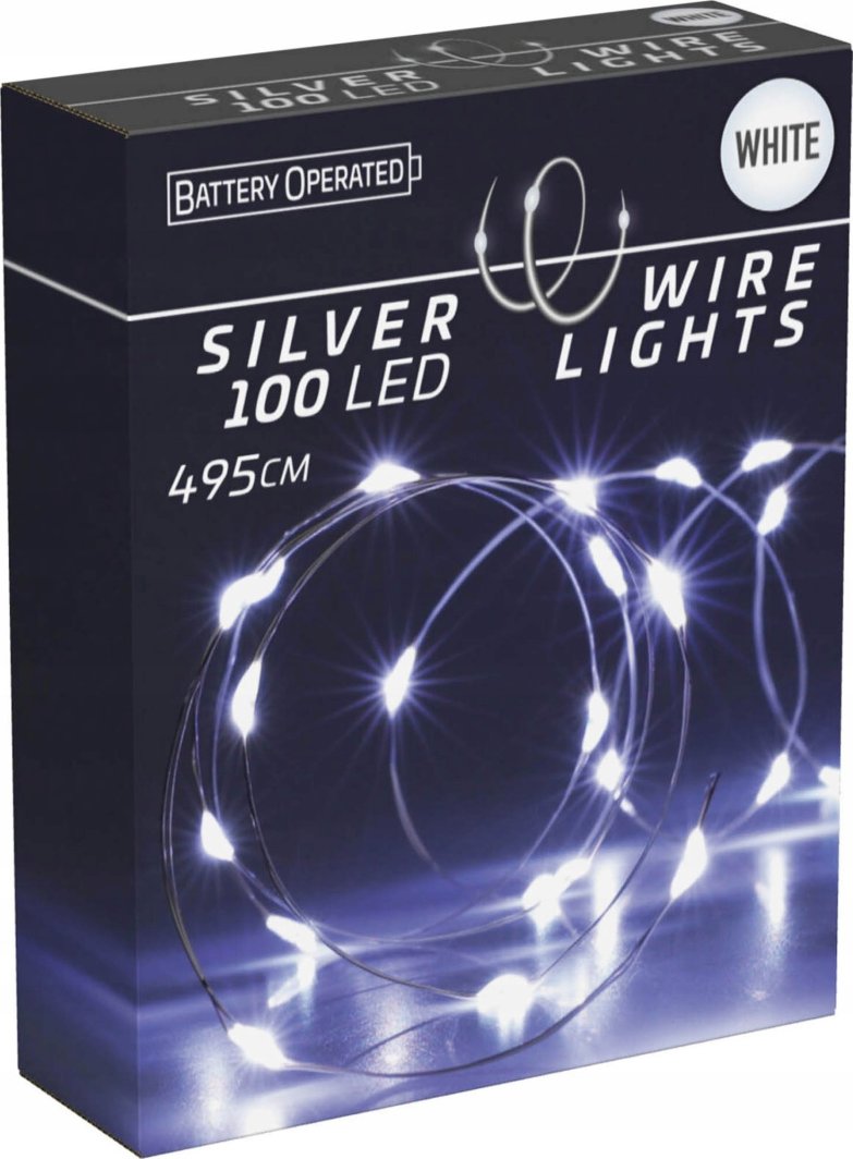 Lampki choinkowe Christmas decoration LAMPKI DRUCIKI NA BATERIE GIRLANDA 100 LED ZIMNY BIAŁY 1