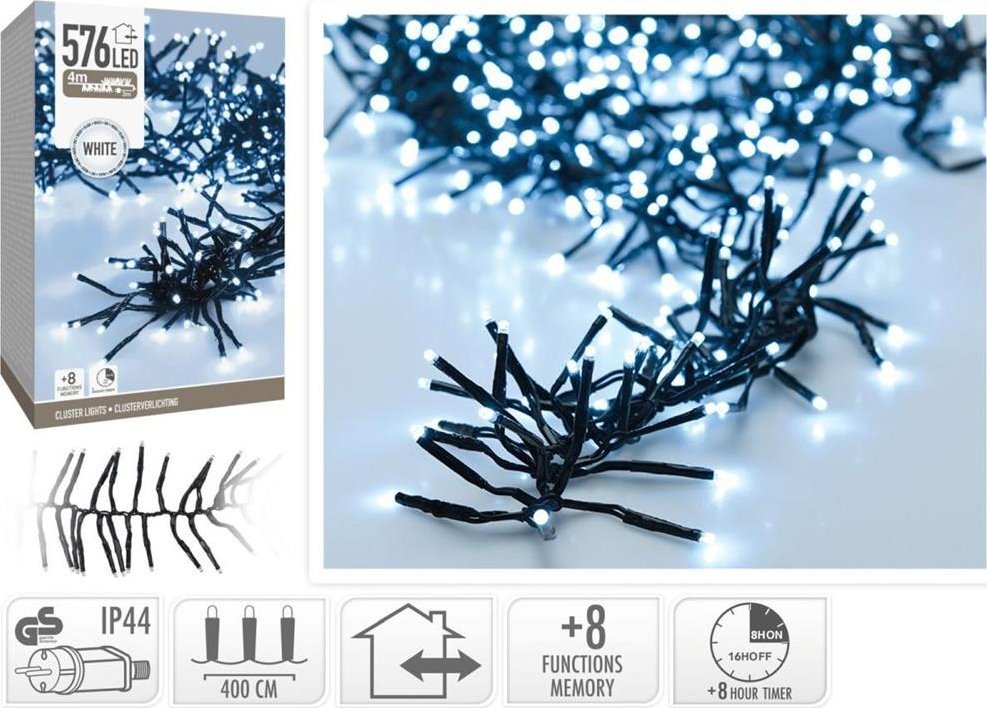 Lampki choinkowe Christmas decoration LAMPKI CHOINKOWE ŁAŃCUCH ŚWIETLNY 576 LED TIMER ZIMNY BIAŁY 1