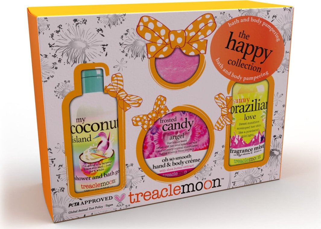 Milton TREACLEMOON Zestaw prezentowy The Happy Collection (Żel pod prysznic+Balsam do ciała+Mgiełka do ciała+Kula do kąpieli) 1 op. - 4 szt.