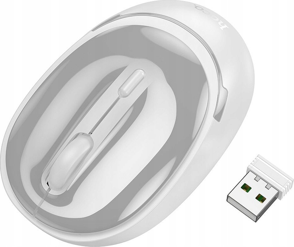Mysz Hoco HOCO mysz komputerowa bezprzewodowa 2,4G 1600 dpi GM34 szaro biała 1