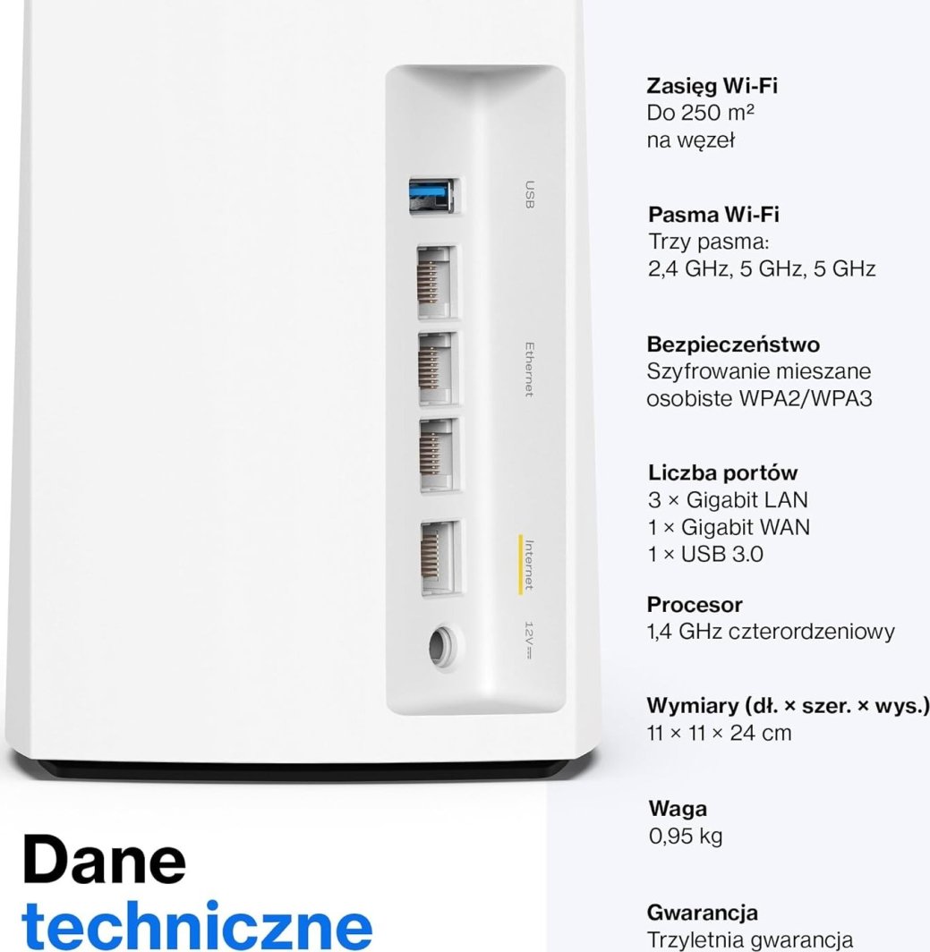 Linksys Trójpasmowy system WLAN Velop MX4200 mesh Wi-Fi 6