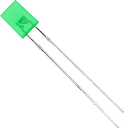 2x Dioda LED zielona prostokątna 2x5x7mm 3.7V 1