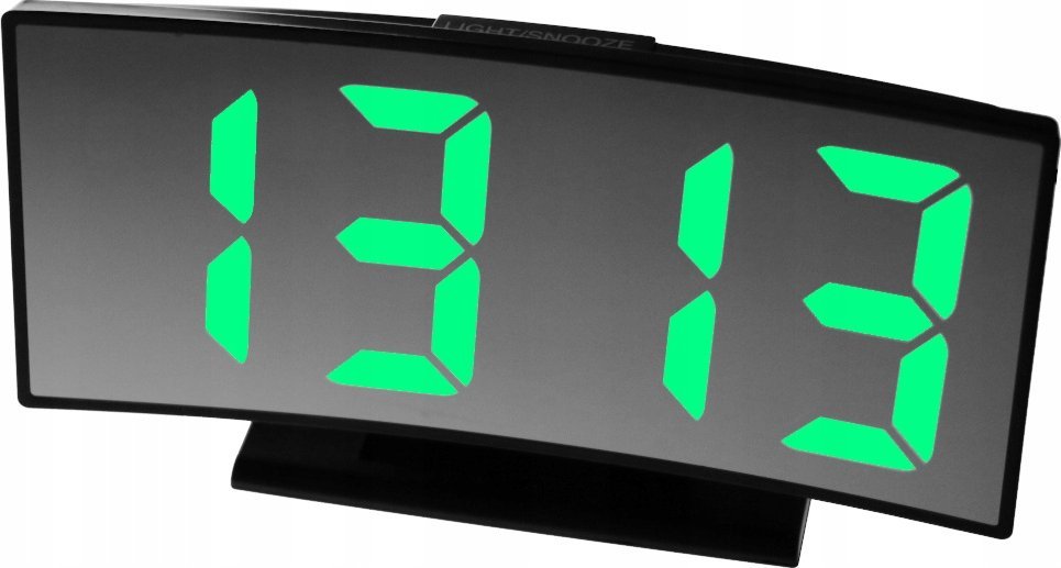 BUDZIK Zegar Cyfrowy Elektroniczny LUSTRO LED Termometr 3053 1