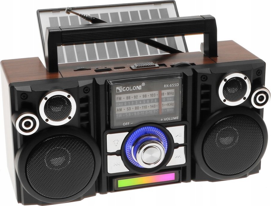 Radio Yermos Radio PRZENOŚNE SOLARNE 4xGłośnik Bluetooth RGB USB MP3 TF 4365 1