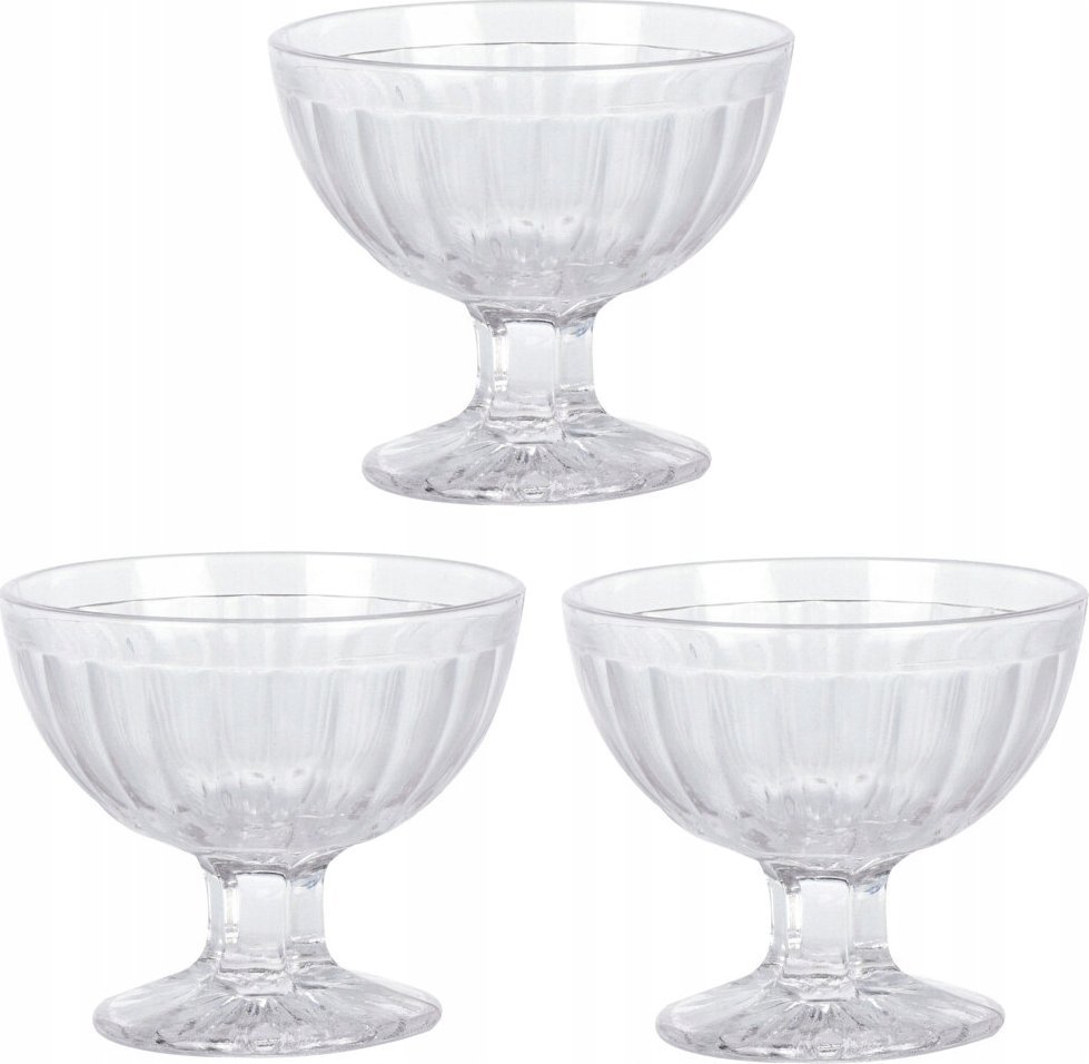 Excellent Houseware Pucharek do lodów deserów STRIPE, 3 sztuki x 200 ml 1