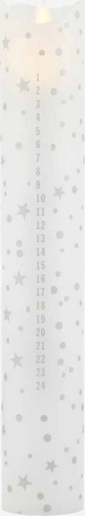 Sirius Sirius Sara Calendercandle Ø4,8xH29cm, Romantic Silver 1