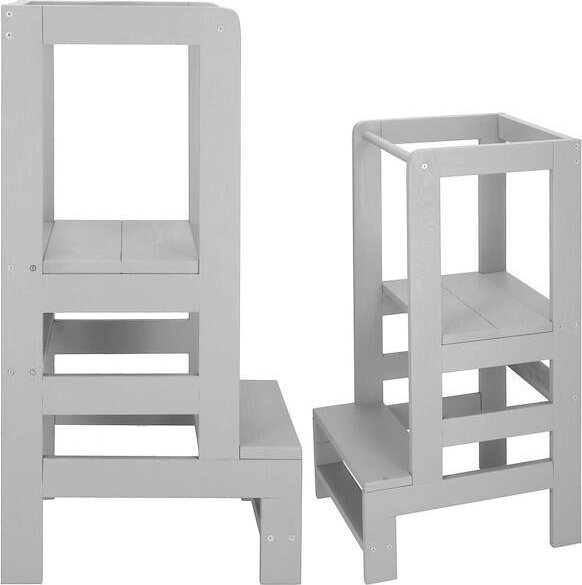 Springos Pomocnik kuchenny 3-poziomowy kitchen helper, podest dla dzieci 90 cm szary UNIWERSALNY