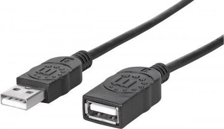 Kabel USB Manhattan USB-A - USB-A 1 m Czarny (308519) 1