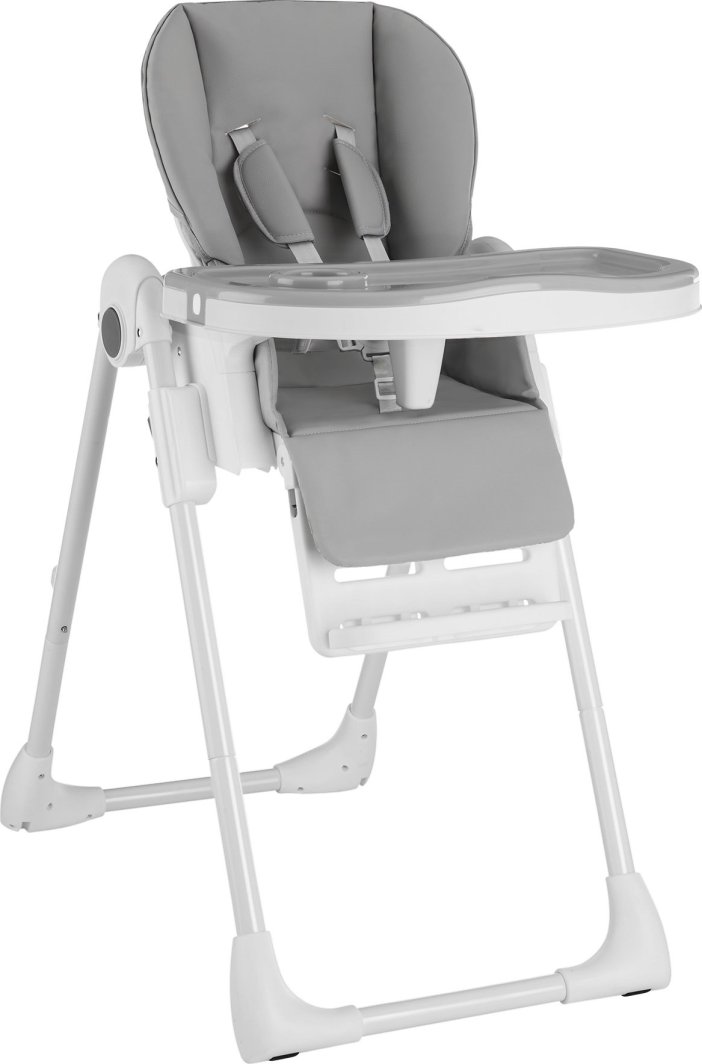 Tectake Krzesełko do karmienia Sophia, składane, regulowane, 5-punktowy pas - biały 1