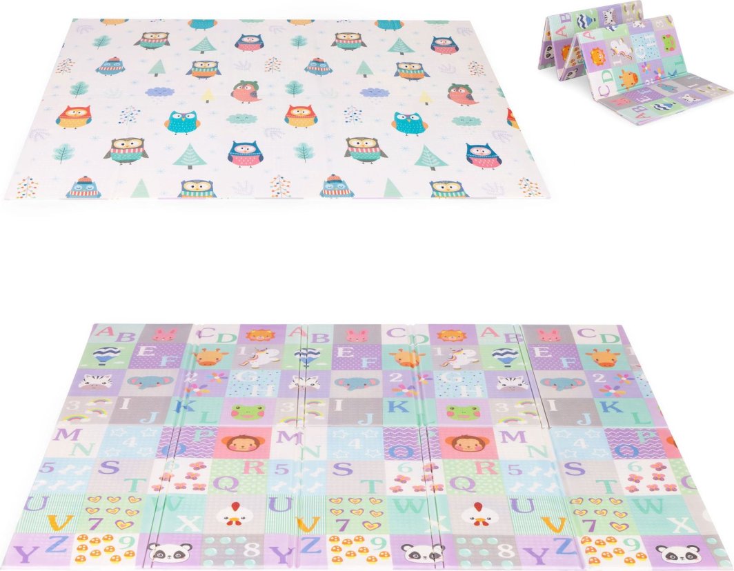 iPLAY Mata piankowa edukacyjna dwustronna składana duża + torba IPLAY 1