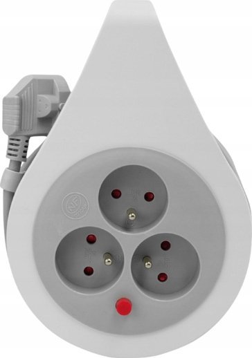 Plastrol Przedłużacz zwijany 10m 3x1mm2 16A z bezpiecznikiem termicznym 1