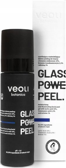 Veoli Botanica GLASS SKIN POWER PEEL Nawilżająco-rozświetlający żelowy peeling do twarzy, 30 ml 1