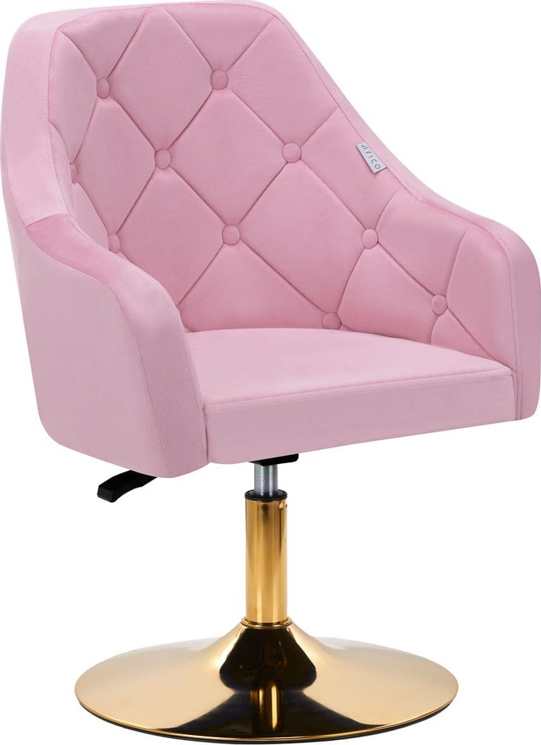 Activeshop 4Rico fotel obrotowy QS-BL14G aksamit różowe 1