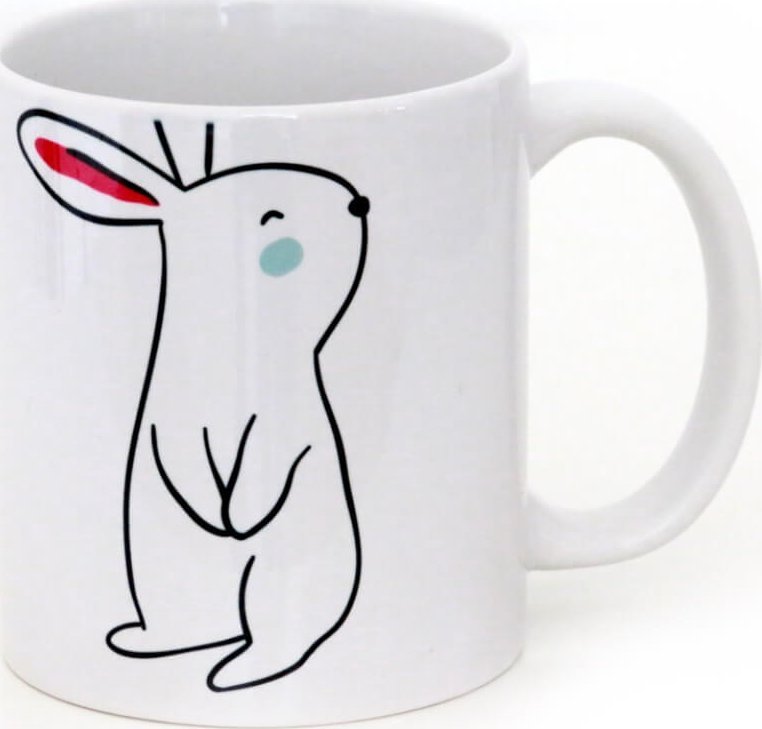 Cup&You Kubek Funny Bunny - kolorowy kubek 300ml na kawę i herbatę z uroczymi zajączkami - uniwersalny prezent, upominek na Wielkanoc 1