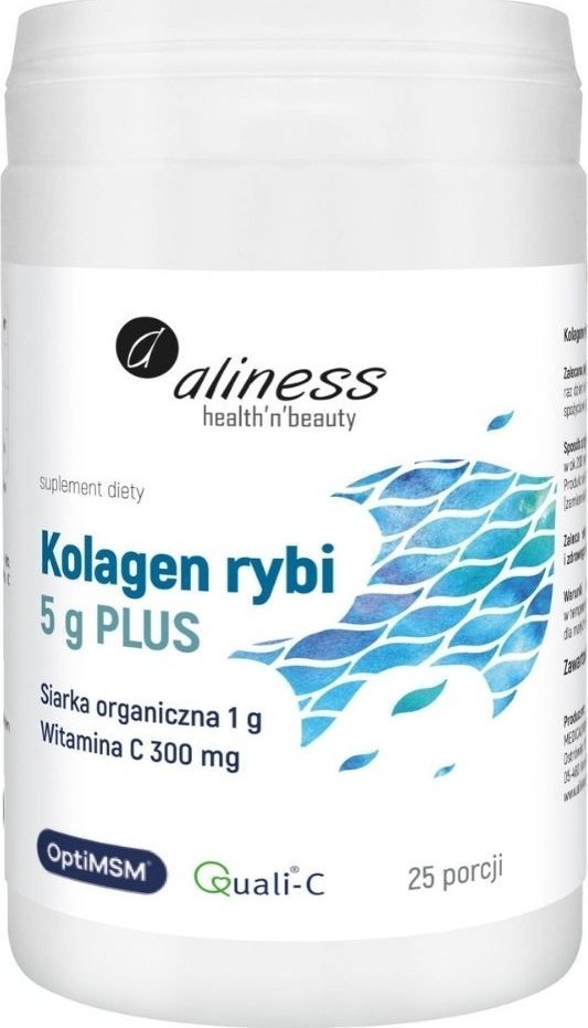 Aliness MedicaLine Aliness Kolagen rybi 5 g PLUS siarka OptiMSM, Witamina C - 25 porcji 1