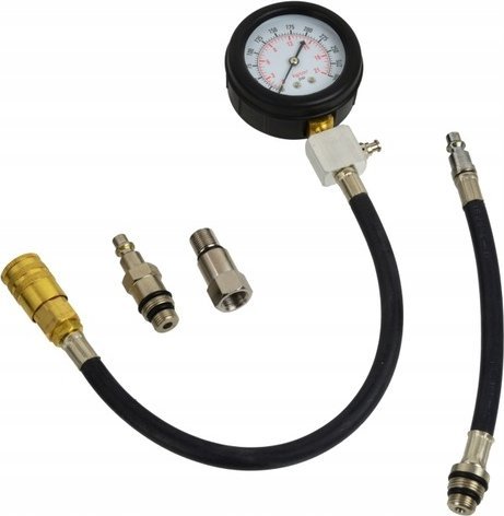 Detail produktu Rockforce merač kompresie na benzínový motor 0–21 bar, sada 4 diely FS-15670