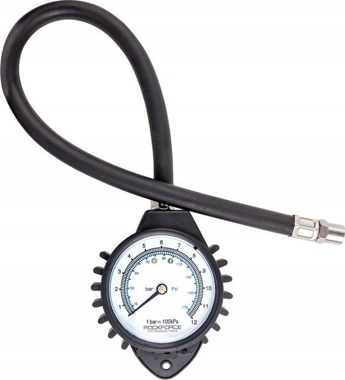 Detail produktu Manometer na meranie tlaku v pneumatikách Rockforce 0–12 bar FS-57062