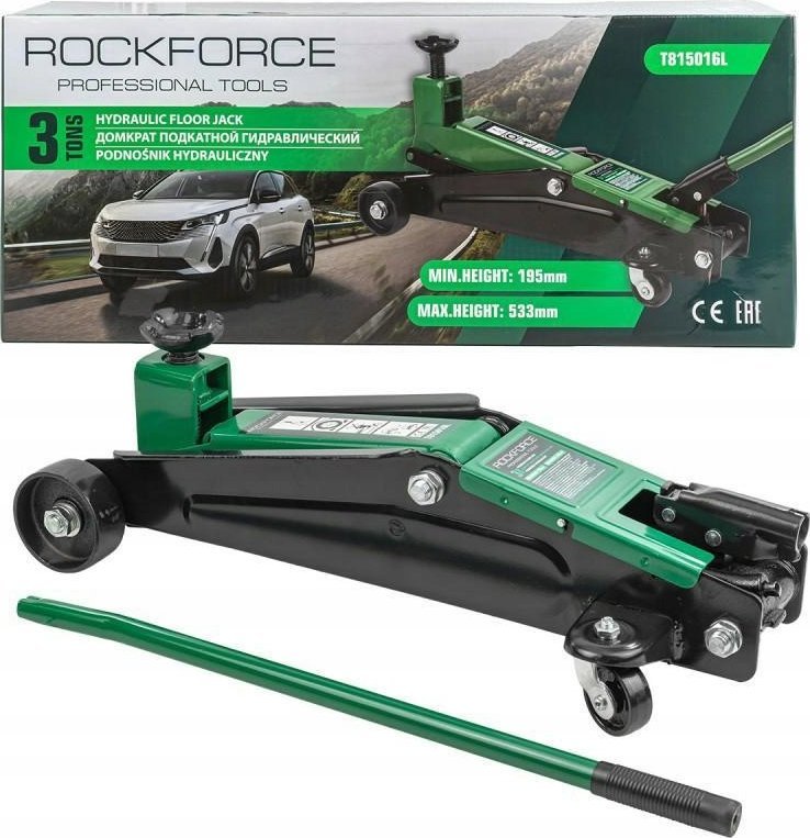 Rockforce Podnośnik warsztatowy hydrauliczny 3t (h min 195mm, h max 533mm) 1