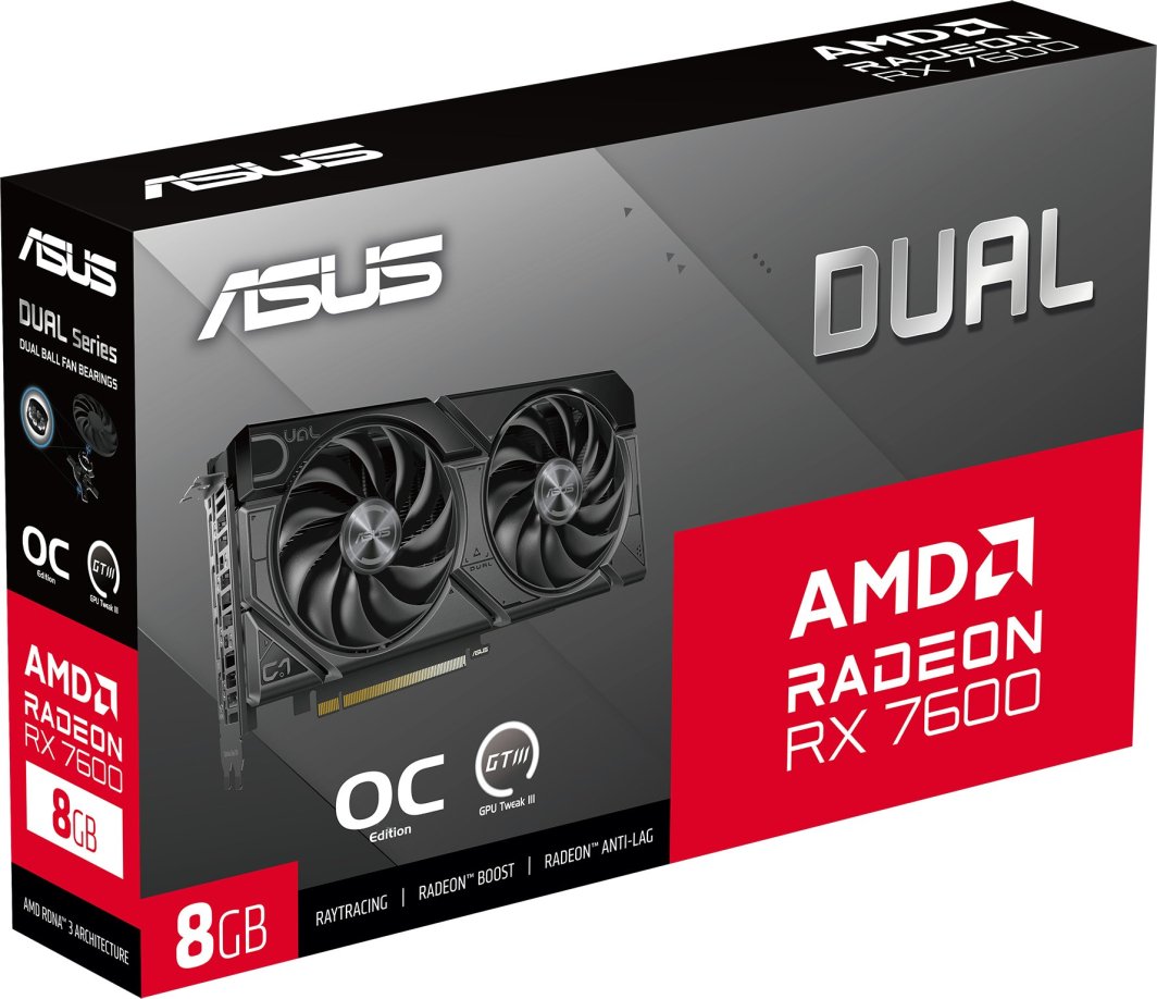 Asus Dual Radeon RX 7600 EVO OC 8GB GDDR6 (DUAL-RX7600-O8G-EVO