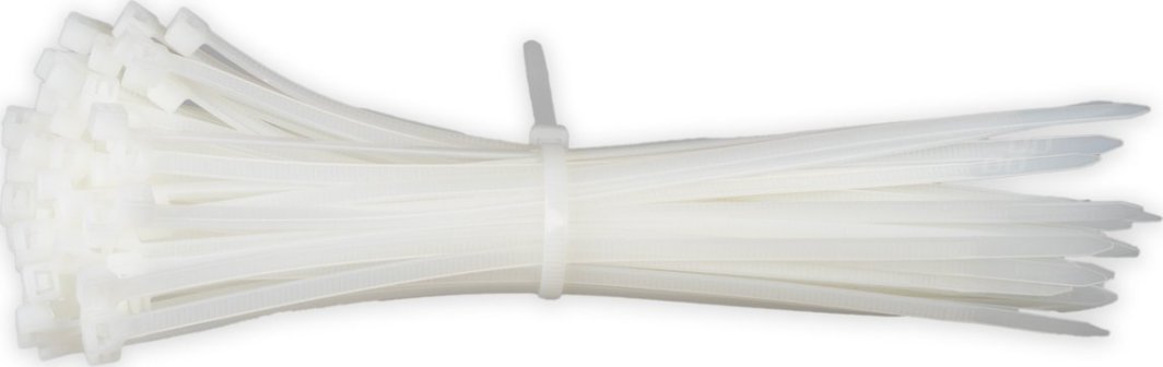 AMiO Opaski zaciskowe białe 4.8×200mm 100 szt. amio-04310 1