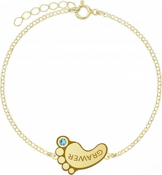 Radziszewska Jewellery Pozłacana Bransoletka STÓPKA GRAWER GRATIS