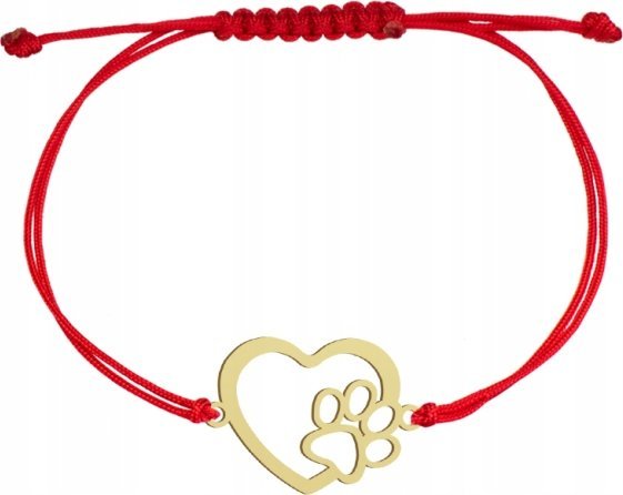 Radziszewska Jewellery Pozłacana Bransoletka z Sercem i łapą sznurek
