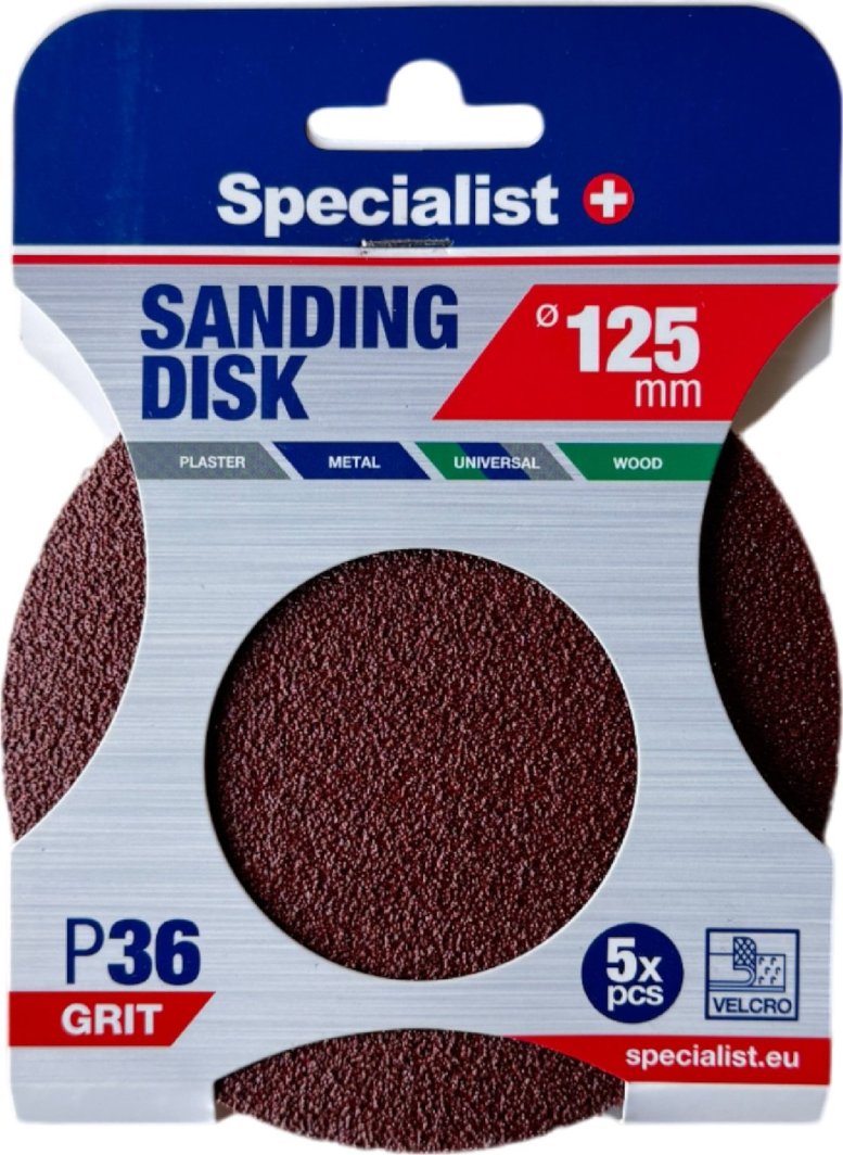 Specialist+ sanding paper P36, 125 mm, 5 pcs. 1
