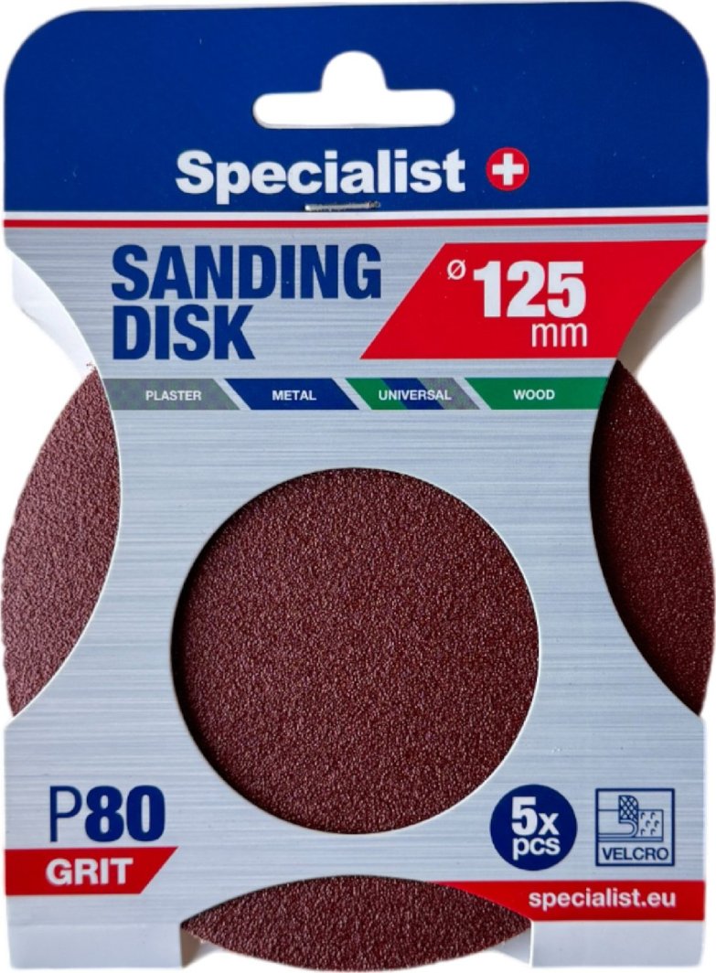 Specialist+ SPECIALIST+ sanding paper P80, 125 mm, 5 pcs. 1