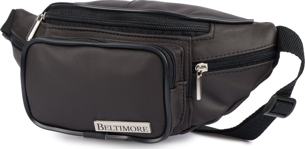 Beltimore Saszetka nerka skórzana biodrówka ciemny brąz Beltimore F42 1