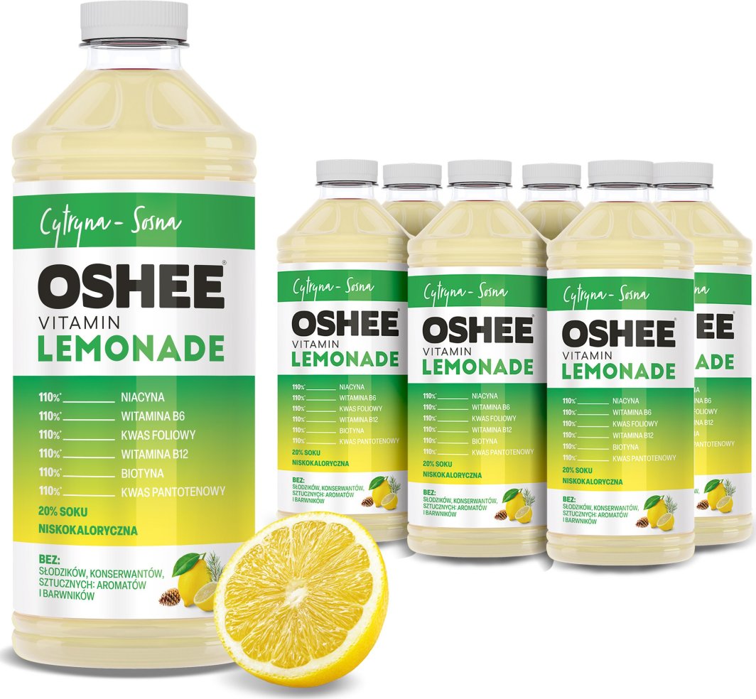 Oshee 6x OSHEE Vitamin Lemonade Cytryna + Sosna 1100 ml 1