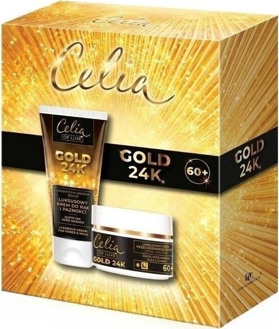 Celia Celia  De Luxe Gold 24K krem przeciwzmarszczkowy 60+ 50ml + krem do rąk i paznokci 80ml