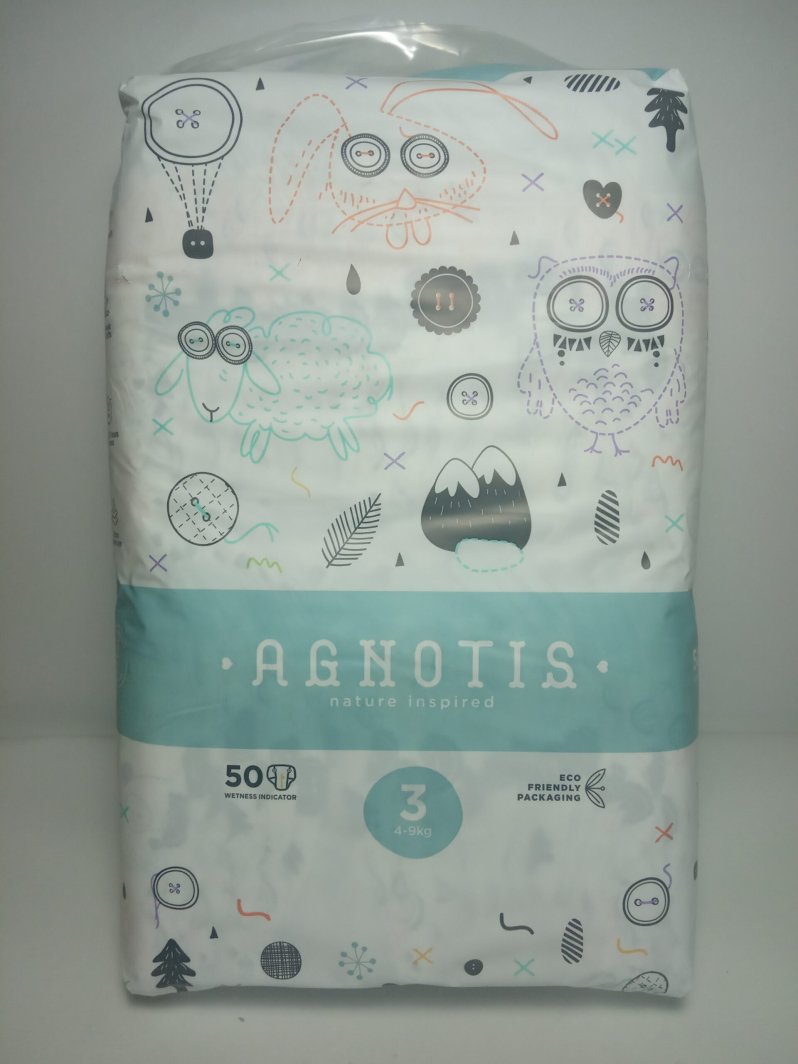 Happy AGNOTIS baby diapers, Nr.3, 4-9 kg, 50 pcs., AG3 1