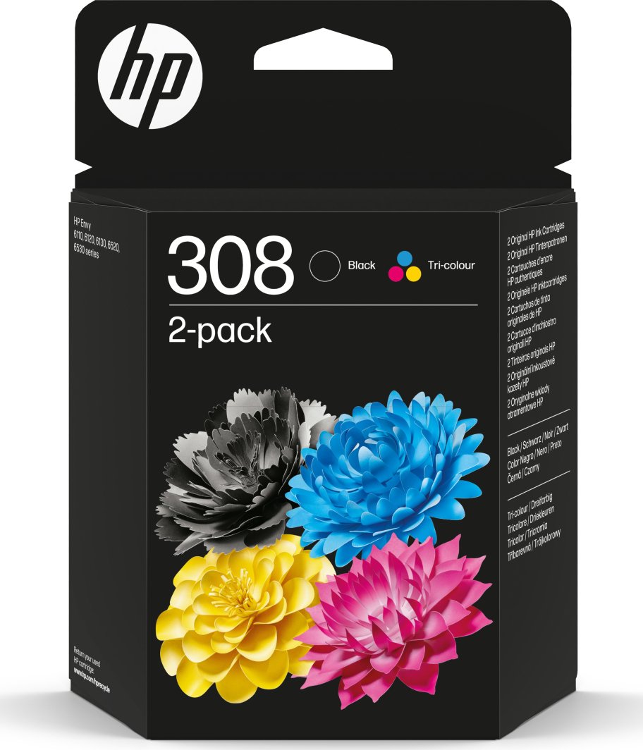 HP oryginalny ink / tusz 6L6S6UE, HP 308, black/color, 160/120s, 2-pack 1