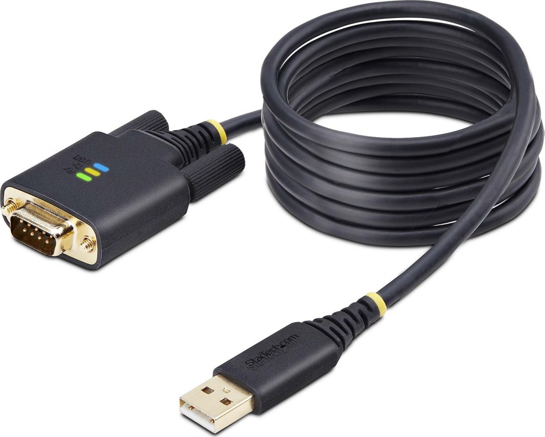 StarTech 1P6FFC-USB-SERIAL kabel równoległy Czarny 2 m USB Typu-A DB-9 1