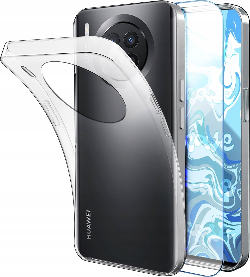 Etui Do Huawei Nova 8i (Przezroczyste, Silikonowe, Ochronne)   Szkło 9H 1