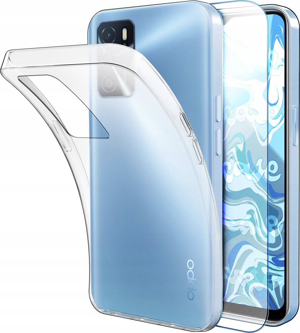 Etui Do Oppo A16 / A16s (Przezroczyste, Silikonowe, Ochronne)   Szkło 9H 1