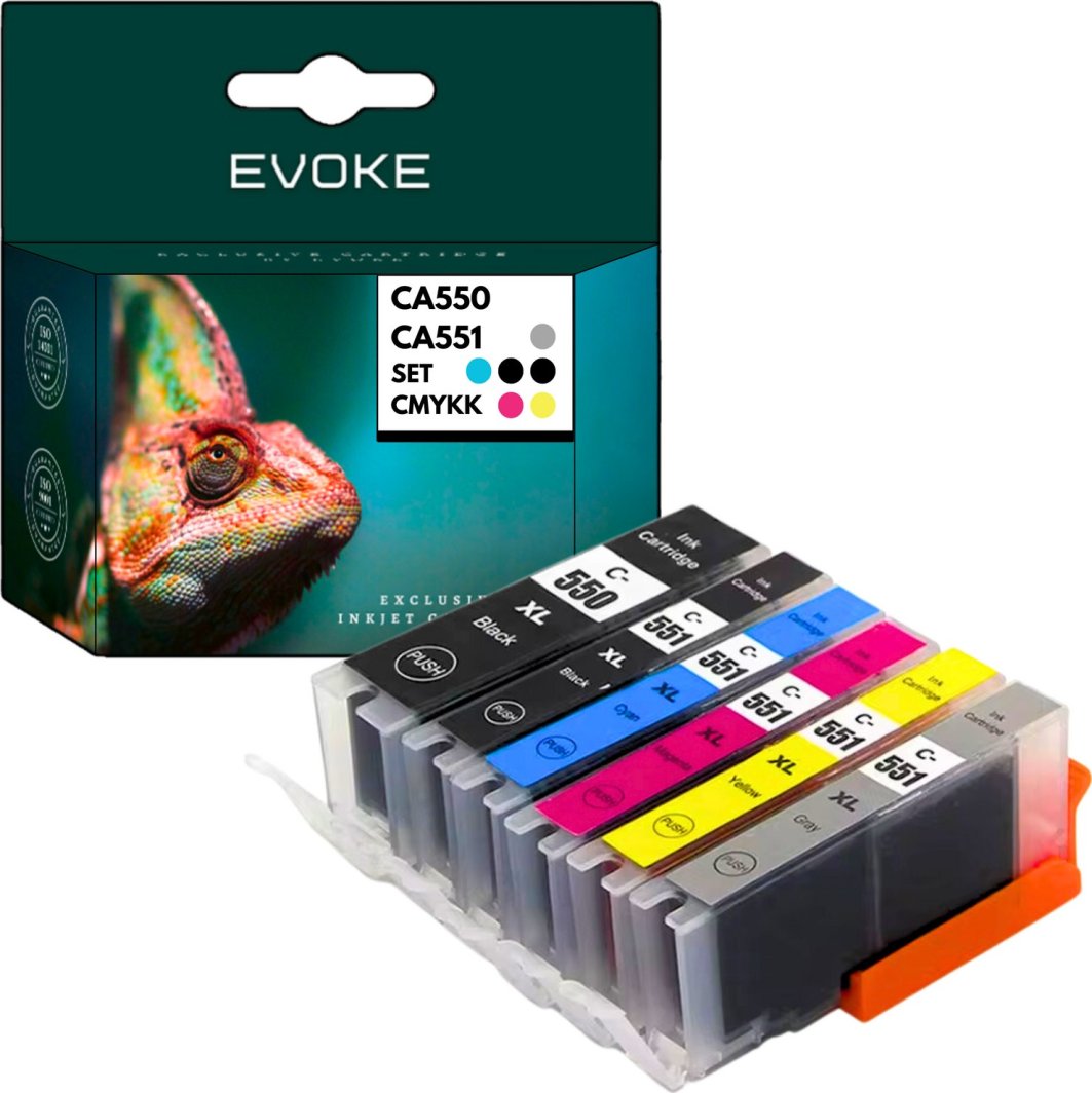 6x Tusz do drukarki Canon PGI-550 CL-551 XL | Zestaw 1x PGI550 + 5x CL551 1