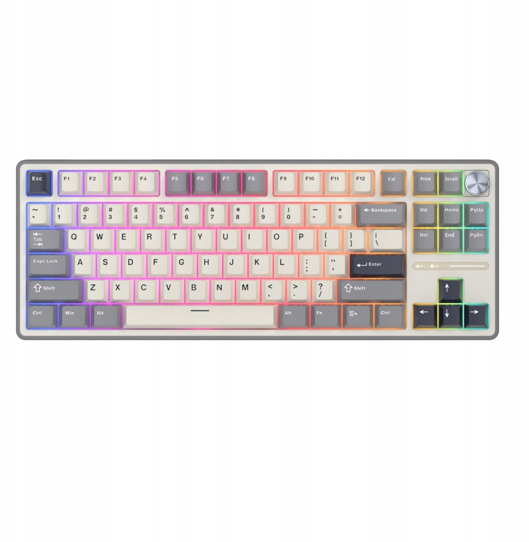 Royal Kludge RK R87 Pro - US išdėstymas - Chartreuse Switches - Pilkas (Pilka) Žaidimų Klaviatūra 1