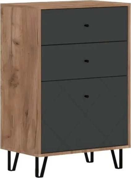 Szafka na buty BILBAO 1D2S dąb craft tobacco/grafit mat WIPMEB 1