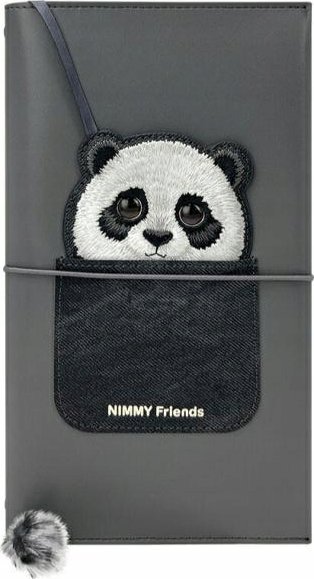 Nimmy Set 2in1 notebook + pen black/black Big Eyed Pet 2.0 Panda 1
