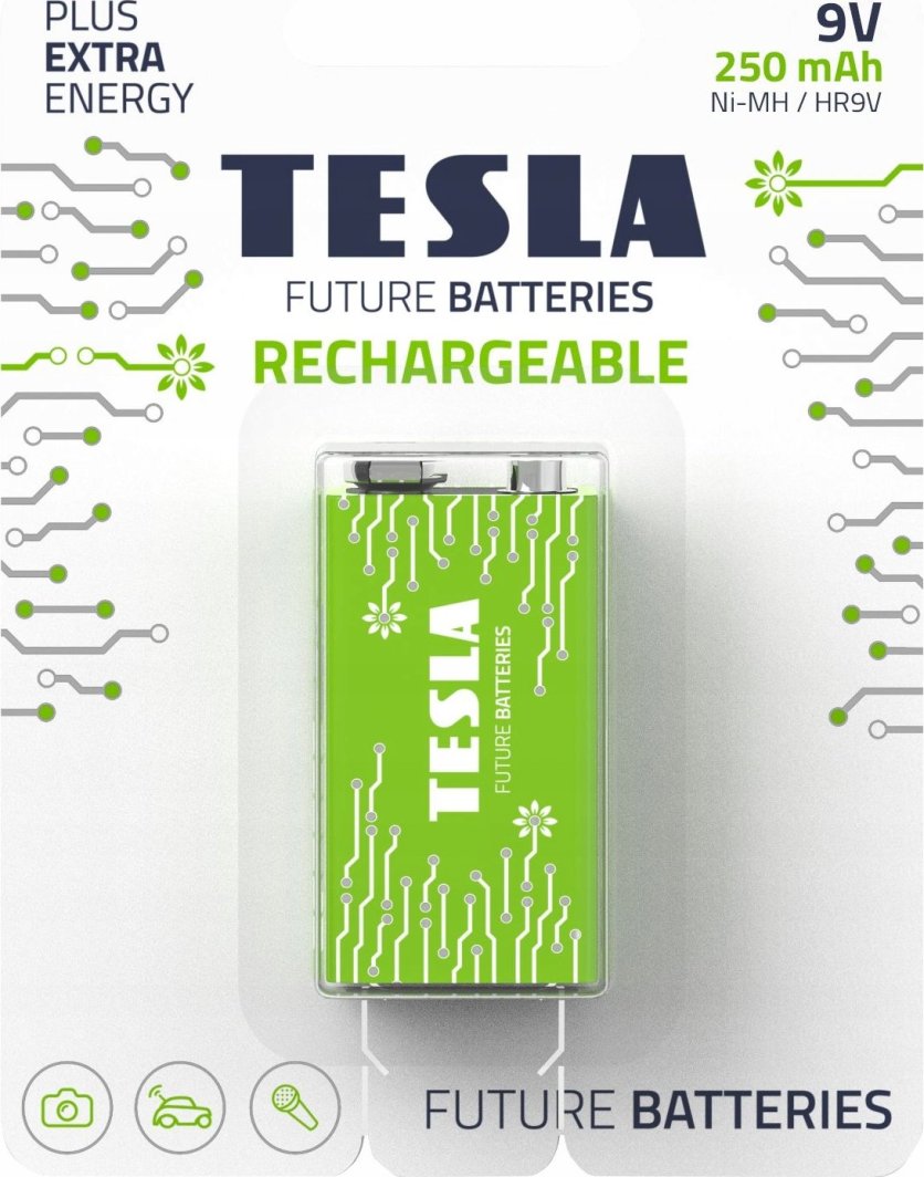 Tesla Rechargeable Battery 9V Lr61 250 Mah (1 Pcs.) 1