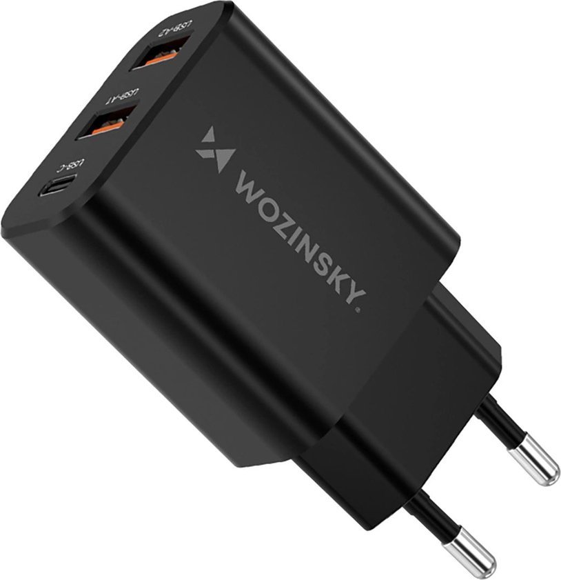 Ładowarka sieciowa Wozinsky CWCUCB 30W USB-C / 2 x USB-A - czarny 1