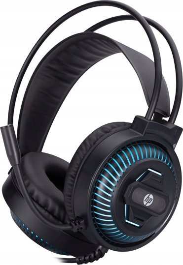 HP DHE-8001, s�uchawki z mikrofonem, przewodowaczarna, 2.0, pod�wietlona, 3.5 mm jack + USB 1