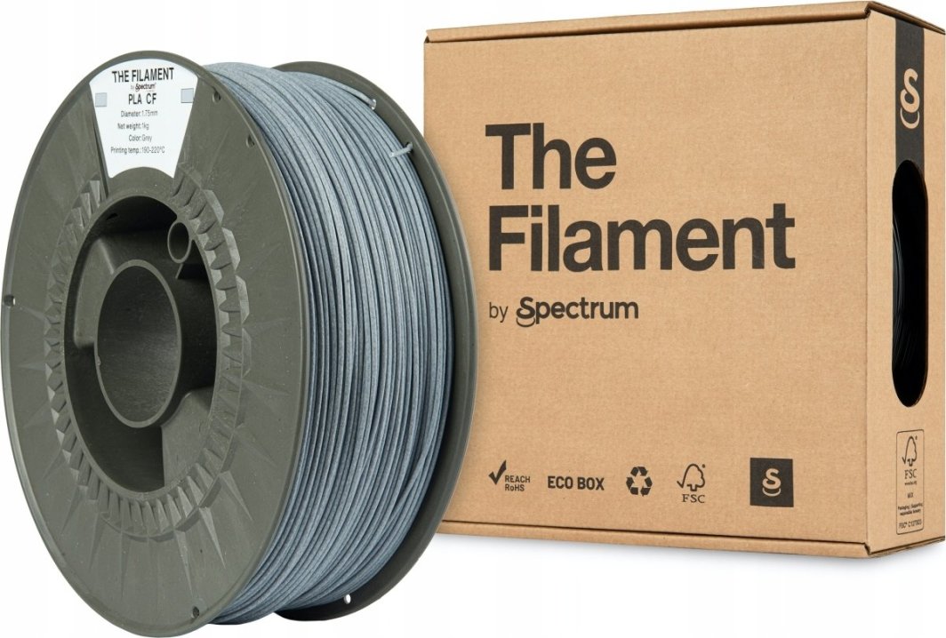 The Filament 3D filament, PLA CF, 1,75mm, 1000g, TF-24099, grey
